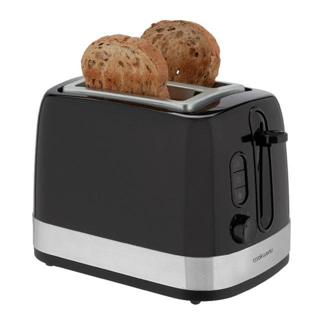 Cookworks Illuminated 2 Slice Toaster - Black Plastic - gallery image 3