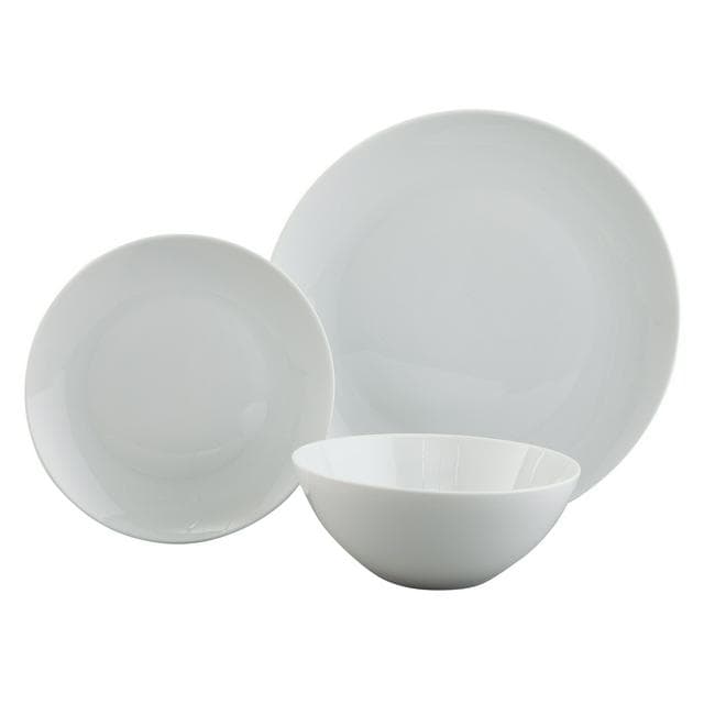 Sainsbury's Home Coupe 12 Piece Porcelain Dinner Set - Super White - gallery image 1