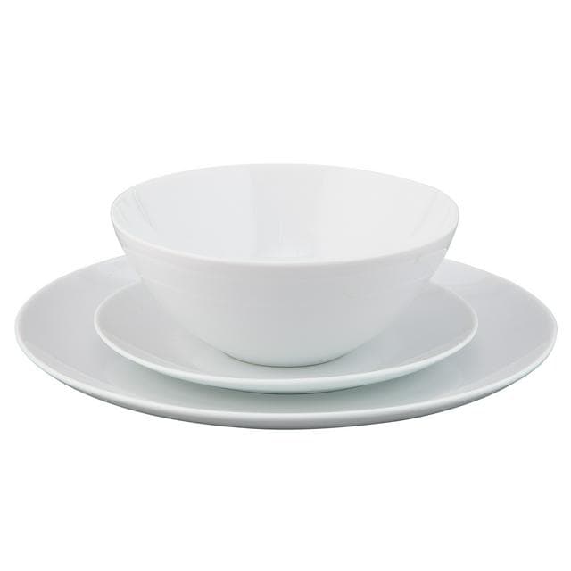Sainsbury's Home Coupe 12 Piece Porcelain Dinner Set - Super White - gallery image 2