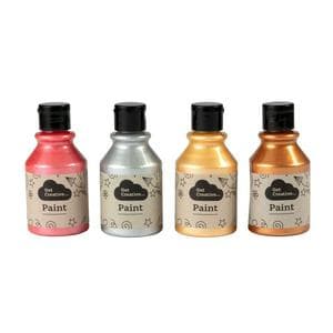Get Creative 150ml Pack of 4 Metallic Paint