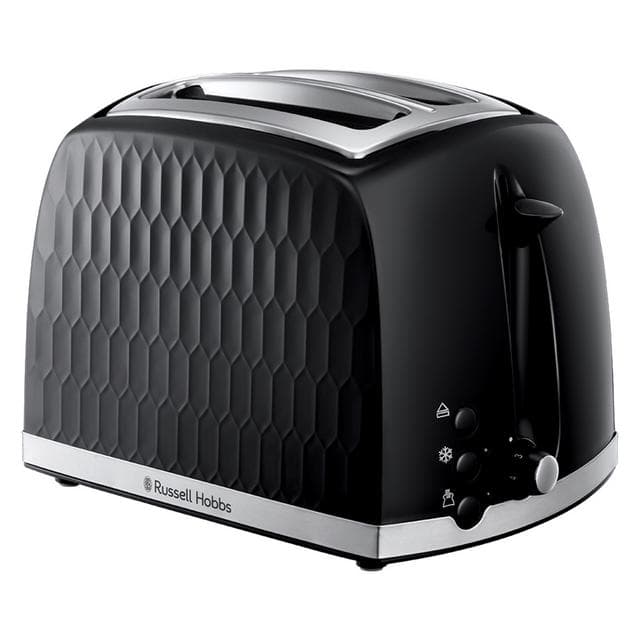 Russell Hobbs Honeycomb 2 Slice Black Plastic Toaster 26061 - gallery image 2