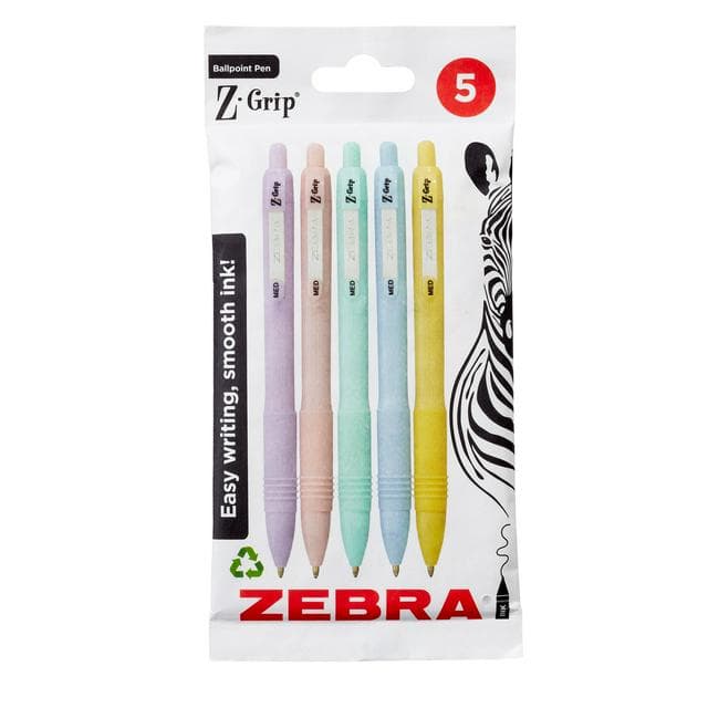 Zebra Pastel z-grip 5 pack - gallery image 1