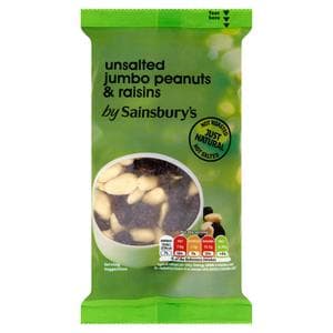Sainsbury's Unsalted Jumbo Peanuts & Raisins 200g