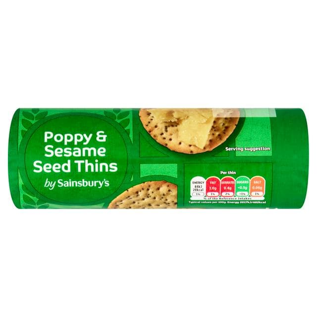 Sainsbury's 150g Poppy and Sesame Seed Thins - gallery image 1
