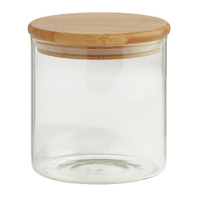 Habitat round glass jar with bamboo lid 660ml - gallery image 1