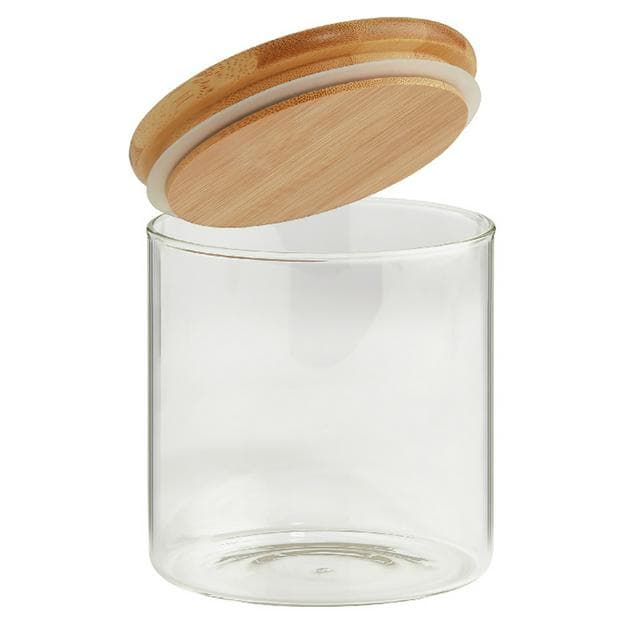 Habitat round glass jar with bamboo lid 660ml - gallery image 2
