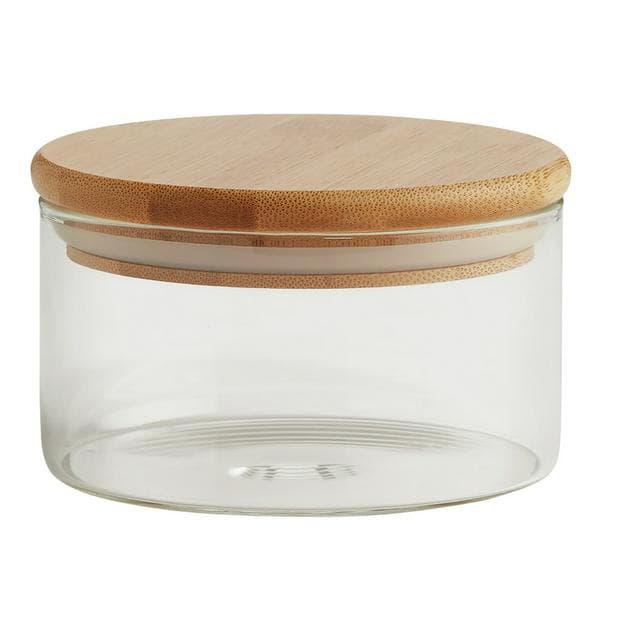 Habitat round glass jar with bamboo lid 280ml - gallery image 1