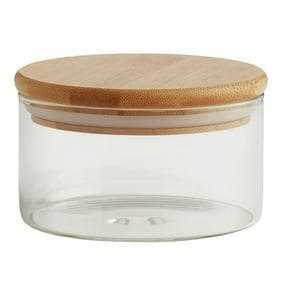 Habitat round glass jar with bamboo lid 280ml