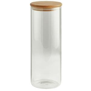 Habitat round glass jar with bamboo lid 1.8ml tall
