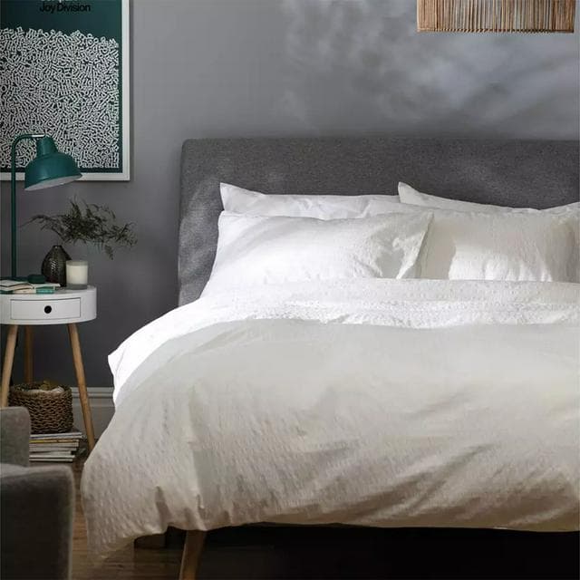 Habitat White Seersucker Duvet Set - gallery image 1