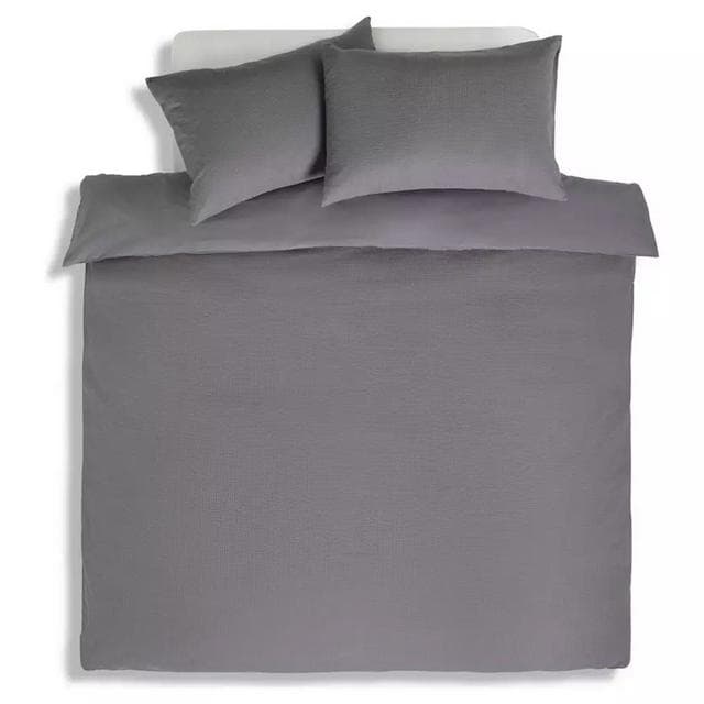 Habitat Charcoal Waffle Duvet Set - gallery image 3
