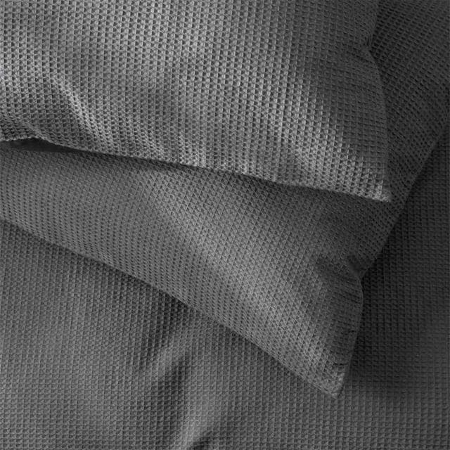 Habitat Charcoal Waffle Duvet Set - gallery image 4