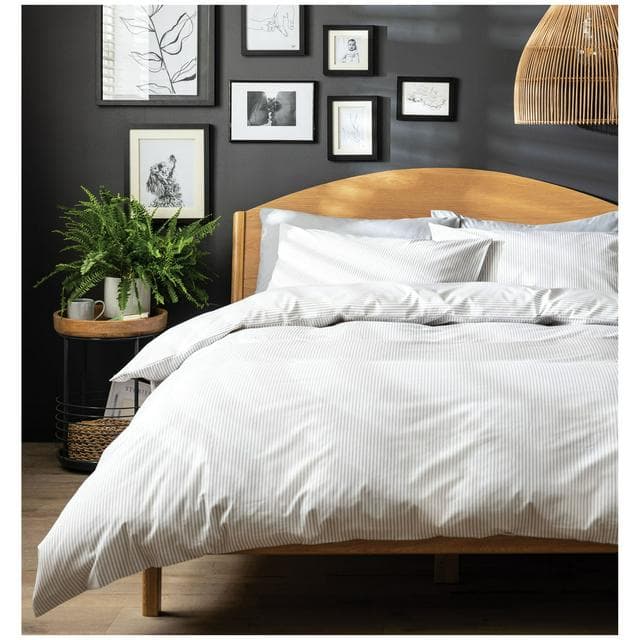 Habitat Stripe Bedding Set Grey - gallery image 1