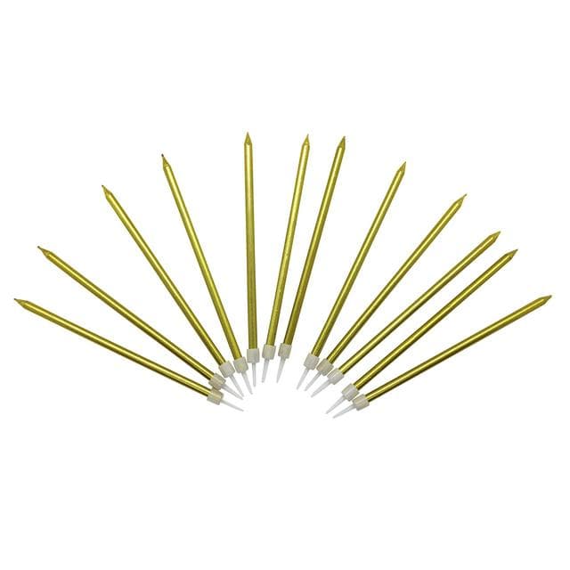 Habitat Long Candles Gold 12pk - gallery image 1