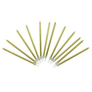 Habitat Long Candles Gold 12pk