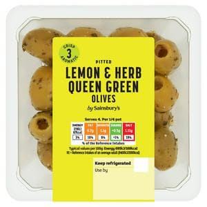 Sainsbury's Queen Olives with Lemon & Herb 160g