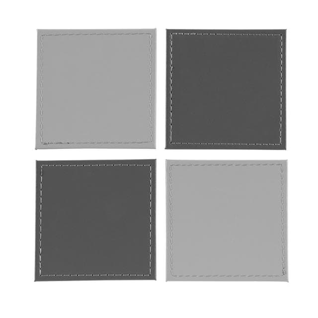 Habitat Pack of 4 Faux Leather Two Tone Reversible Coaster - Grey - gallery image 1