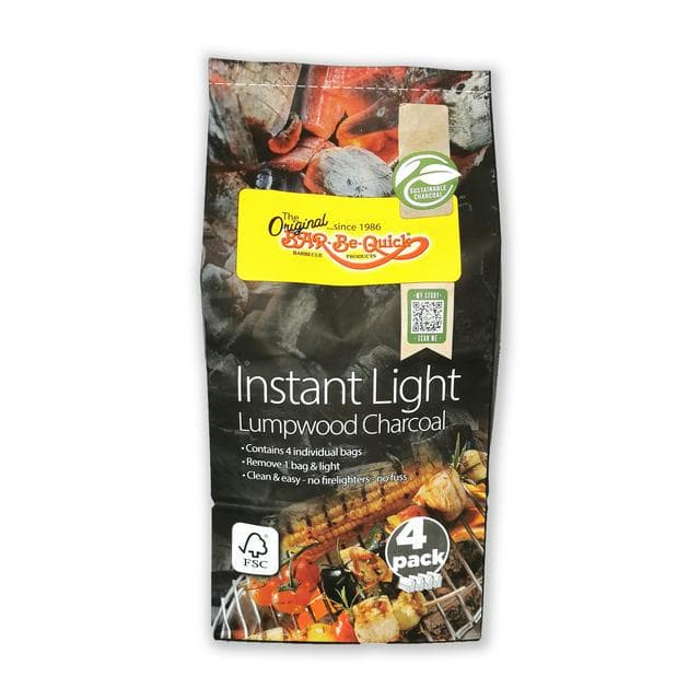 Bar-Be-Quick BBQ Pack of 4 Charcoal Instant Light - gallery image 1