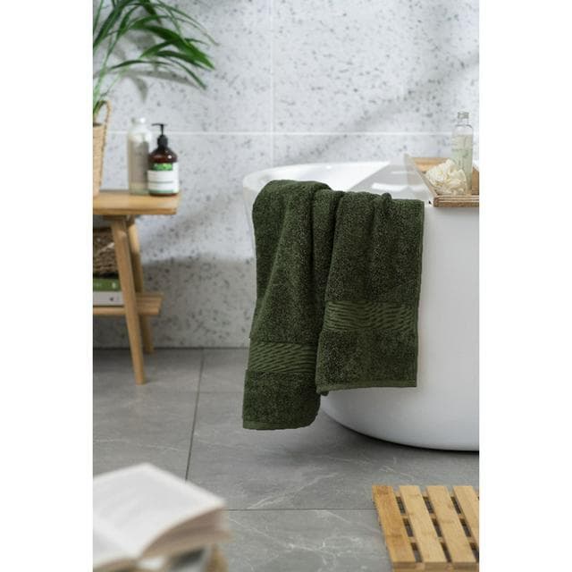 Habitat Egyptian Bath Towel - Forest Green - gallery image 4