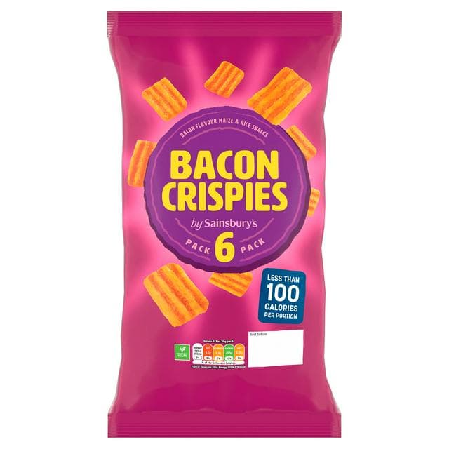 Sainsbury's Bacon Crispies 6x20g - gallery image 1
