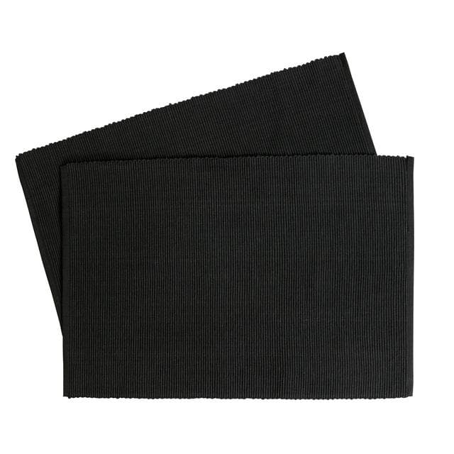 Habitat Ribbed Placemat Charcoal 2pk - gallery image 1