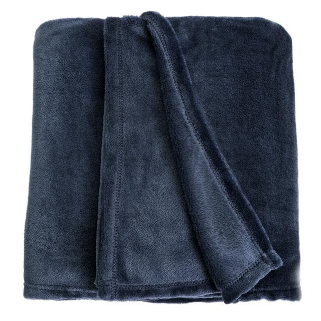 Sainsbury's Home Fleece Throw - Navy - 125X150cm - gallery image 3