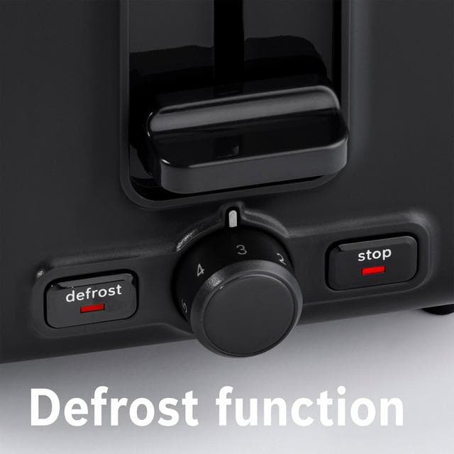 Bosch TAT3P423GB Deslineline Stainless Steel 2 Slice Toaster - Black - gallery image 5