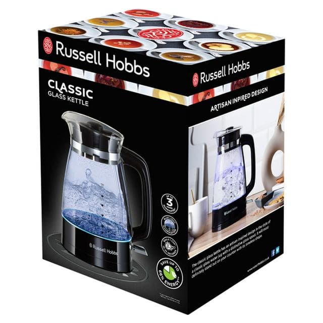 Russell Hobbs Black Classic Glass Kettle 26080 - gallery image 1