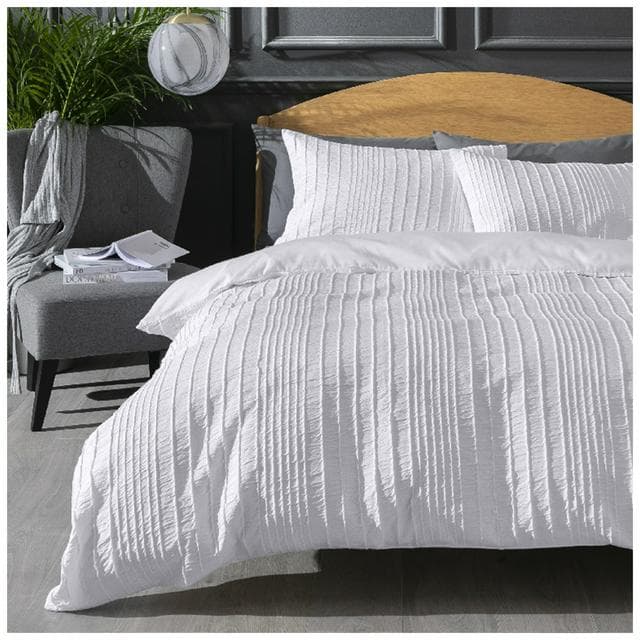 Sainsbury's Home Crinkle Bedding Set - White - gallery image 1