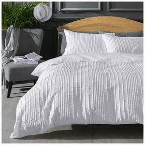 Sainsbury's Home Crinkle Bedding Set - White