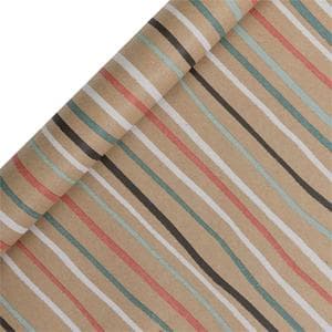 Sainsbury's Eco Nature Stripe Birthday Gift Wrap Wrapping Paper - 3m