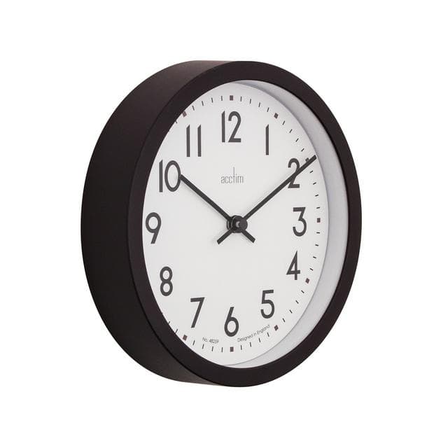 Acctim Elstow Retro Analogue Wall Clock - Black - gallery image 2