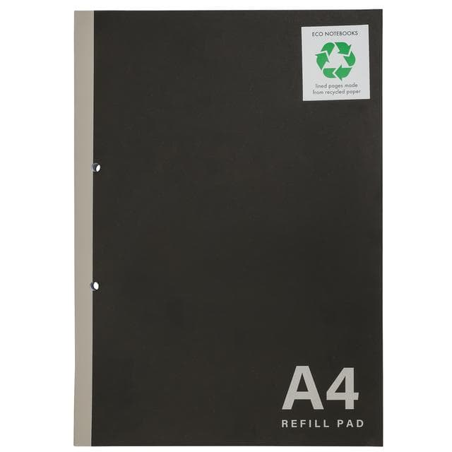 Sainsbury's Home Lined Refill Pad Black/White/Grey A4 - gallery image 1