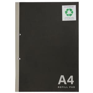 Sainsbury's Home Lined Refill Pad Black/White/Grey A4