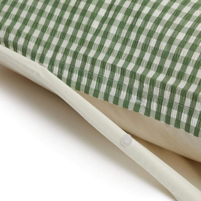 Habitat Seersucker Gingham Woven Bedding Set - Green - gallery image 5