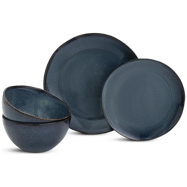 Habitat 12pc Reactive Dinner Set - Navy - gallery image 1