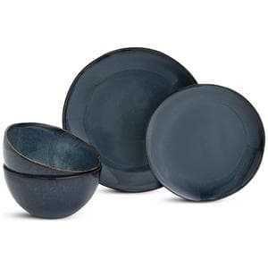 Habitat 12pc Reactive Dinner Set - Navy