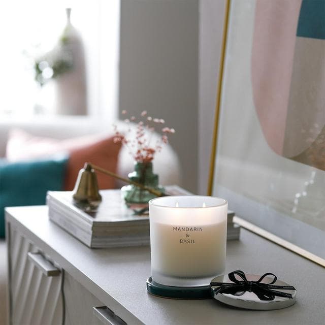 Habitat Large Candle with Lid - Mandarin & Basil - gallery image 2