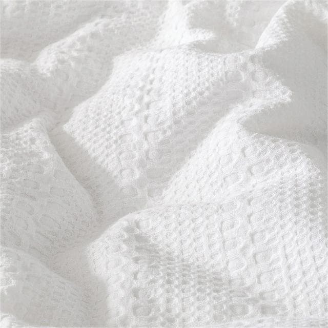 Habitat Patterned Waffle Bedding Set - White - gallery image 3