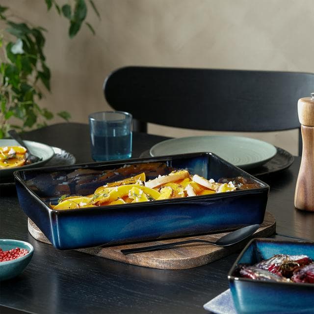 Habitat Reactive Stoneware Roaster - Navy Blue - gallery image 2