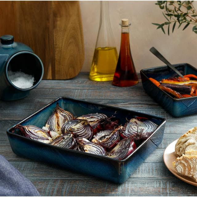 Habitat Reactive Stoneware Roaster - Navy Blue - gallery image 2