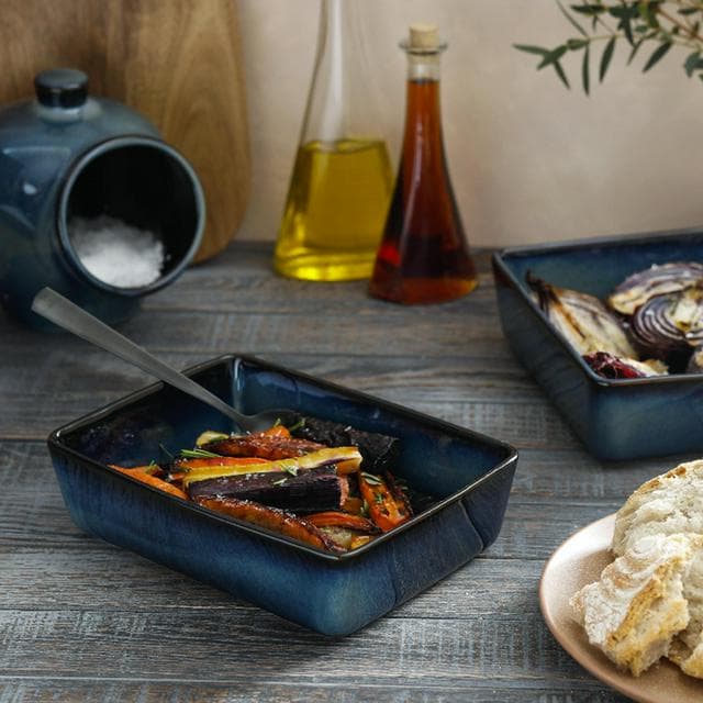 Habitat Glaze Stoneware Roaster - Navy Blue - gallery image 2