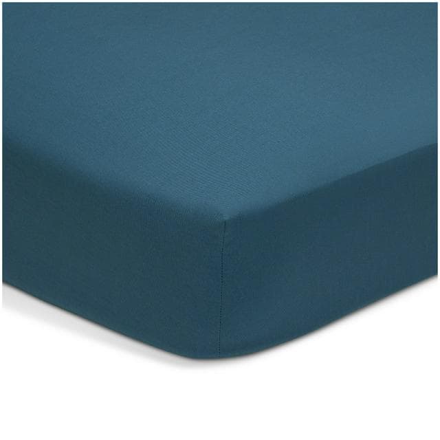 Habitat Cotton Rich 180 TC Fitted Sheet - Petrol - gallery image 1
