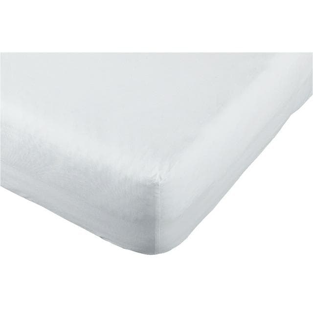 Habitat Pure Cotton 200TC Deep Fitted Sheet - White - gallery image 1