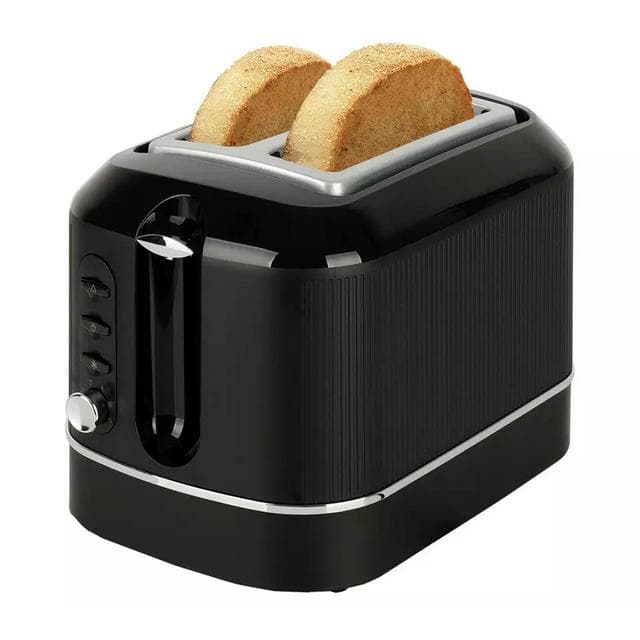 Cookworks Texture Tilly 2 Slice Toaster - Black - gallery image 1
