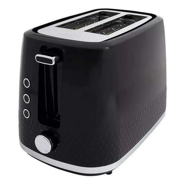 Cookworks Textures Selcey 2 Slice Toaster - Black - gallery image 1