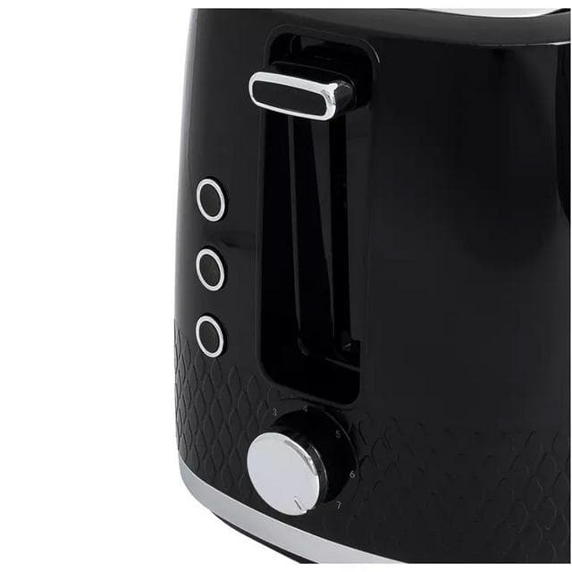 Cookworks Textures Selcey 2 Slice Toaster - Black - gallery image 2