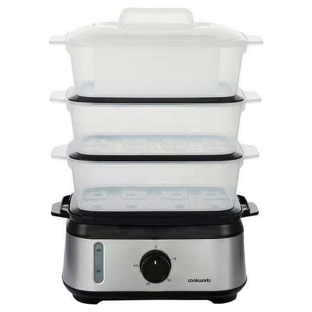 Cookworks FS1400-GS 3 Tier Steamer - Stainless Steel - gallery image 1