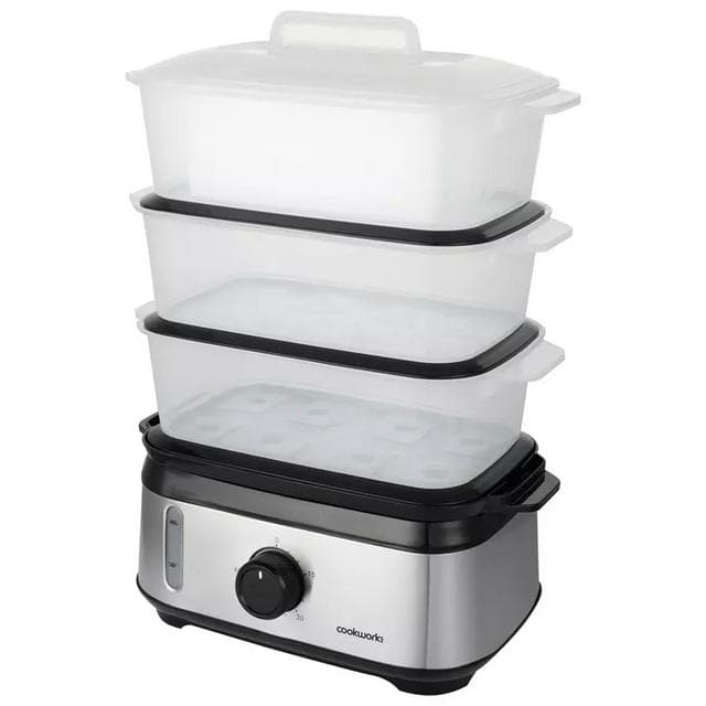 Cookworks FS1400-GS 3 Tier Steamer - Stainless Steel - gallery image 3