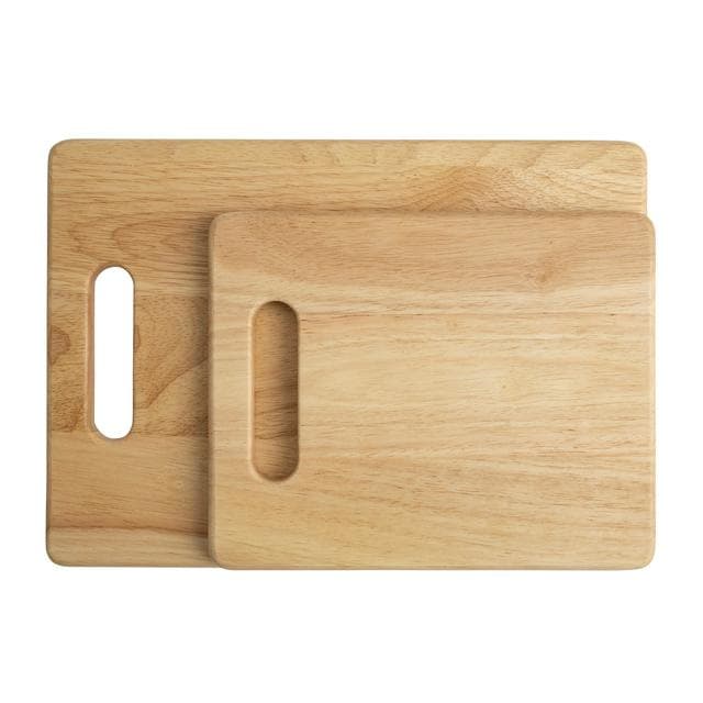 Habitat Rubber Wood Chopping Boards - Pack of 2 - gallery image 1